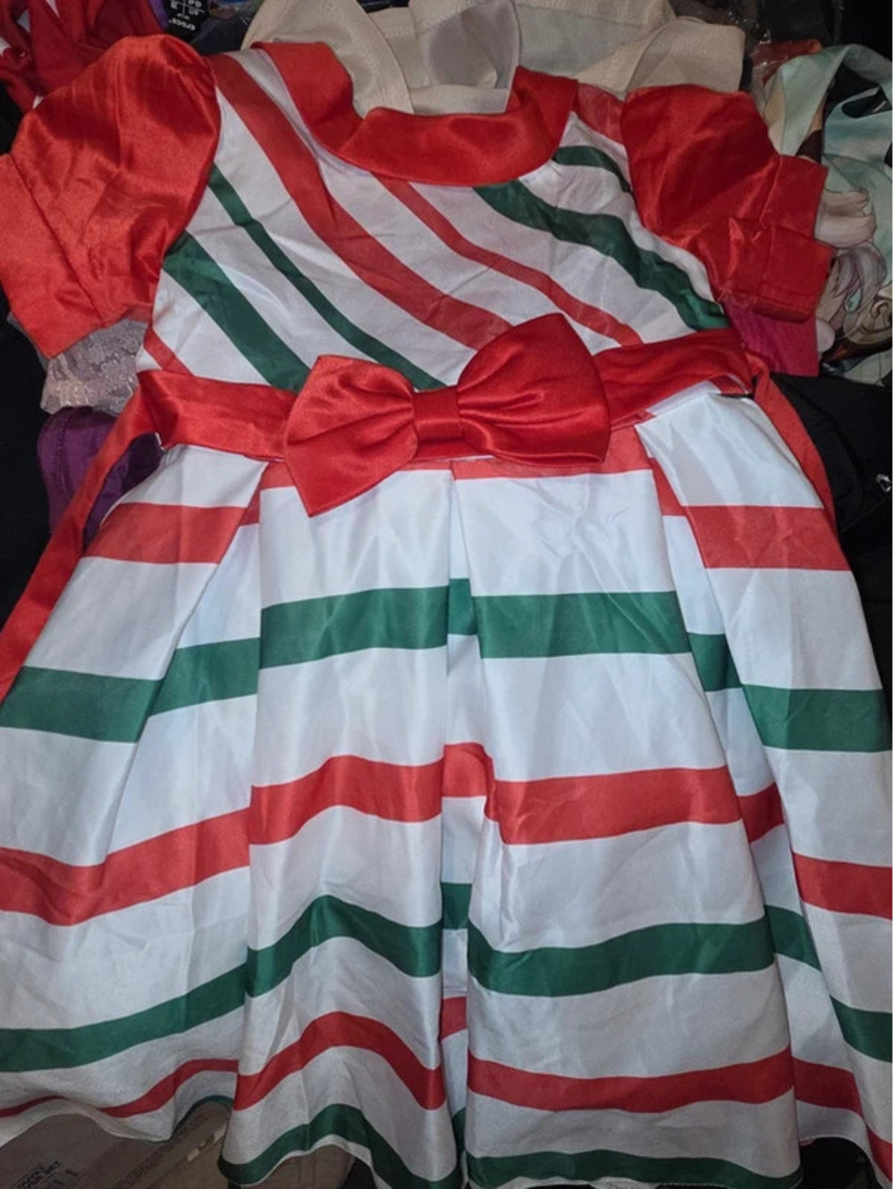 White green and red dress